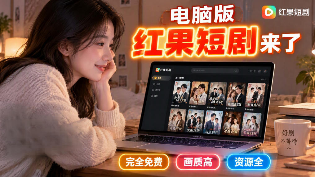 电脑版红果短剧免费看！大屏追剧不费眼，短剧资源全画质高