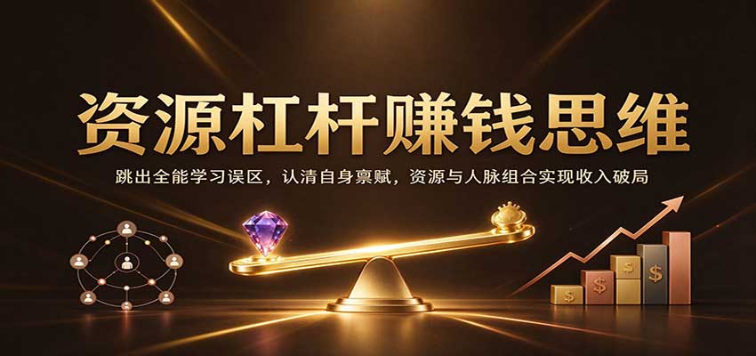 资源杠杆赚钱思维：跳出全能学习误区，认清自身禀赋，借人脉资源组合实现收入破局