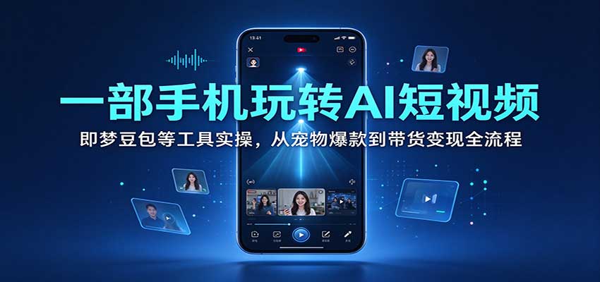 一部手机玩转AI短视频：即梦豆包实操，宠物爆款到带货变现