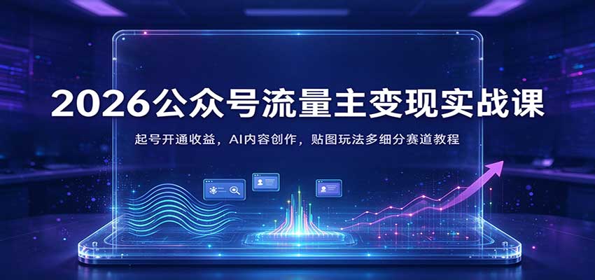 2026公众号流量主实战课:AI写作+贴图玩法多赛道变现 2026公众号流量主实战课:AI写作+贴图玩法多赛道变现