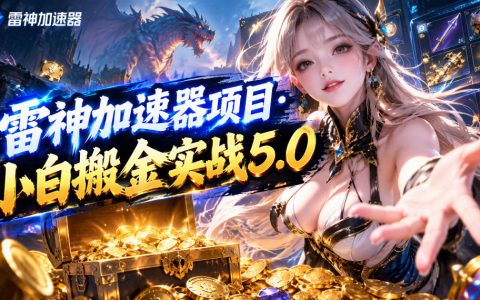 雷神加速器推广5.0实战：抖音游戏W播100步骤-150r，小白入局变现几十