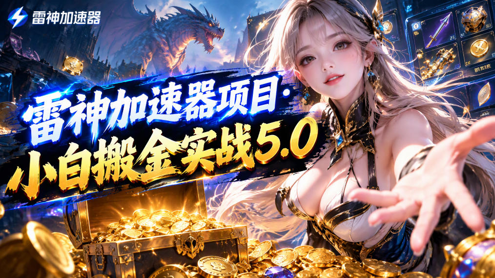 雷神加速器推广5.0实战：抖音游戏W播100步骤-150r，小白入局变现几十