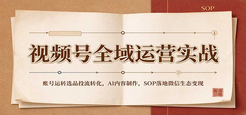 视频号全域运营实战：AI带货短视频+投流SOP+微信生态变现