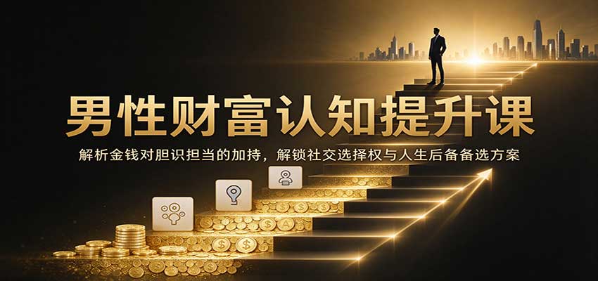 男性财富认知提升课：解析金钱如何加持胆识担当，解锁社交选择权与人生退路
