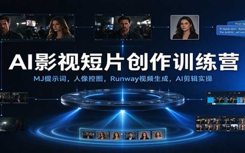 AI影视短片创作训练营：Midjourney提示词+人脸一致性+Runway视频生成+剪映剪辑实操