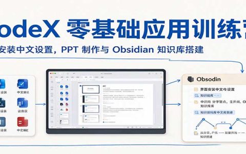 零基础CodeX安装中文设置+PPT制作+Obsidian知识库搭建教程