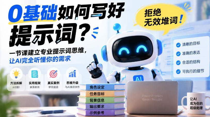 0基础提示词工程课：八大模块搭建结构化思维，AI绘画精准出图