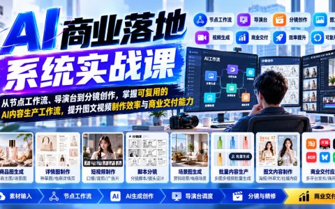 AI商业落地实战课：节点工作流+导演台+分镜，掌握电商图文视频生产工作流