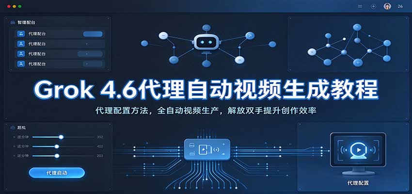 Grok 4.6代理自动视频生成教程：代理配置与自动化工作流搭建