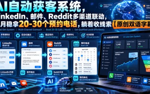 AI自动获客系统：LinkedIn邮件Reddit多渠道联动，每月稳拿20-30个预约电话