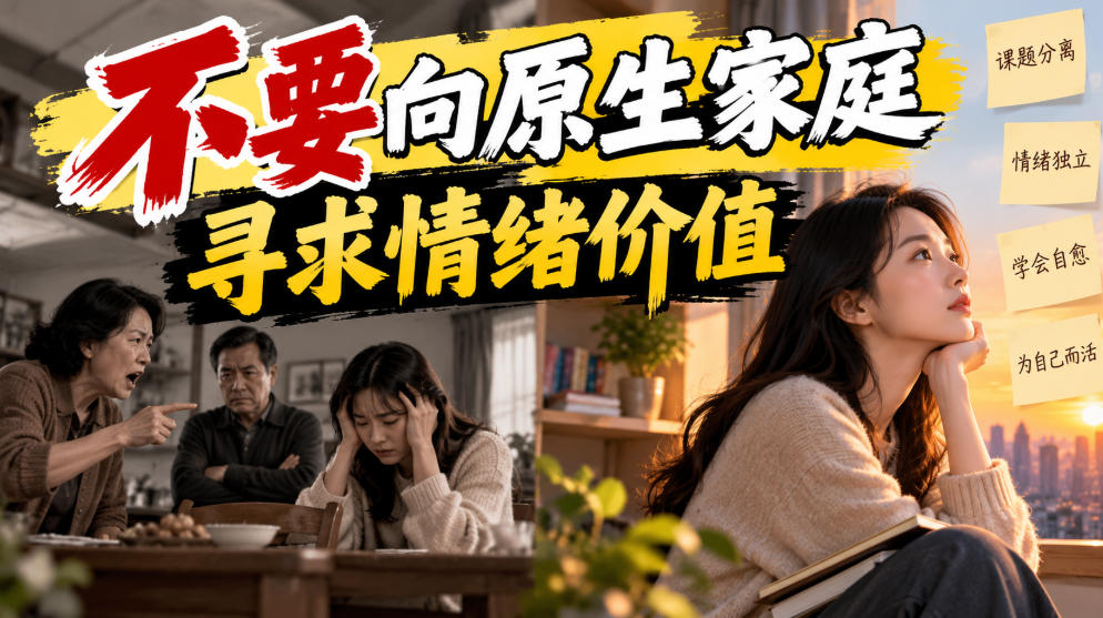 原生家庭不支持还打击你怎么办？别向匮乏的父母寻求情绪价值