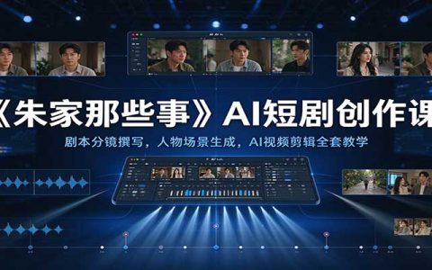 《朱家那些事》AI短剧创作课：剧本分镜+人物场景生成+AI视频剪辑全套教学