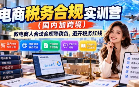 电商税务合规实训营：国内+跨境卖家合法降税负避稽查红线