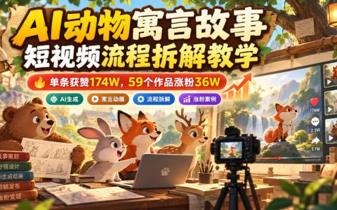 AI动物寓言故事短视频制作教程，拆解爆款流程与涨粉方法
