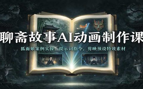 聊斋AI动画制作教程：狐面娘案例实操+剪映特效预设