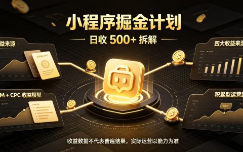 小程序推广计划日收500方法腾讯官方打款留存高长期稳定