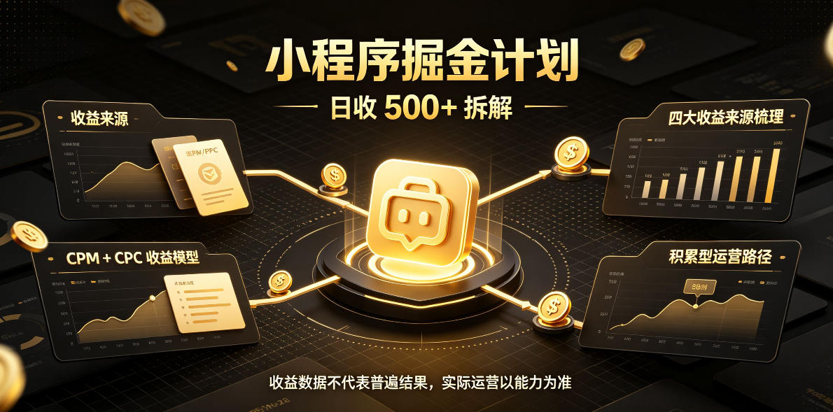 小程序推广计划日收500方法腾讯官方打款留存高长期稳定