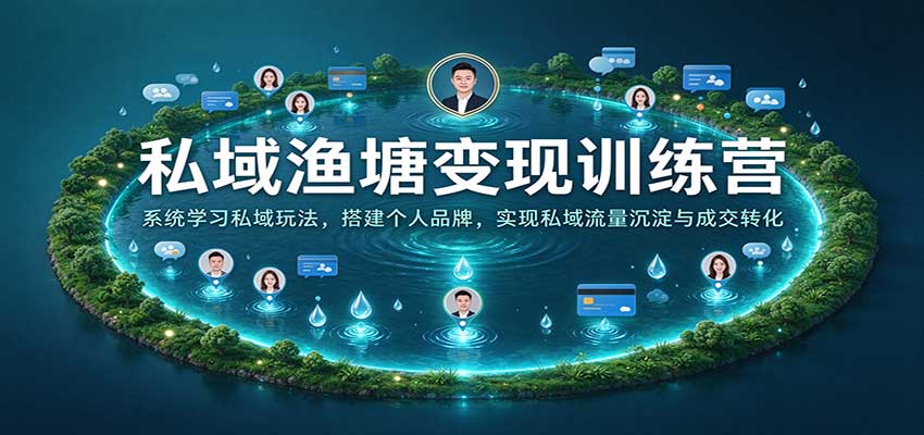 私域渔塘变现训练营：系统学私域运营与个人IP打造，实现流量沉淀成交