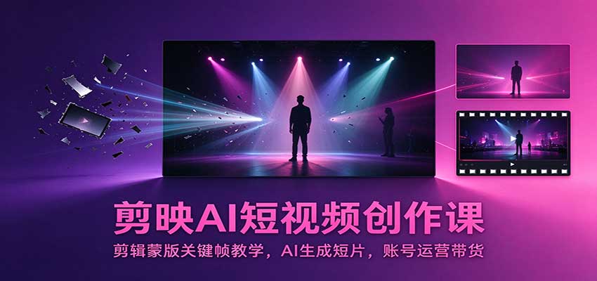 剪映AI短视频创作课:蒙版关键帧教学+AI短片制作+账号运营带货实操 剪映AI短视频创作课:蒙版关键帧教学+AI短片制作+账号运营带货实操