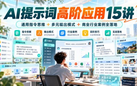 AI提示词高阶应用15讲：通用指令思维+多元输出模式+行业案例落地
