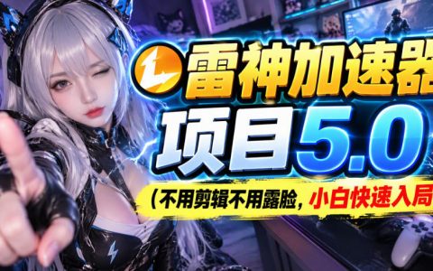 雷神加速器推广项目教程：小白5分钟发图文快速入局游戏推广赛道