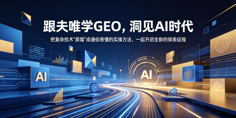 跟夫唯学GEO实操：AI时代零基础掌握GEO核心逻辑与工具