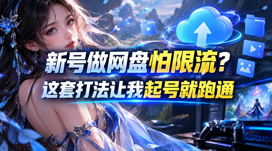 网盘拉新不限流打法8.0：新号起号跑通夸克迅雷网盘推广教程