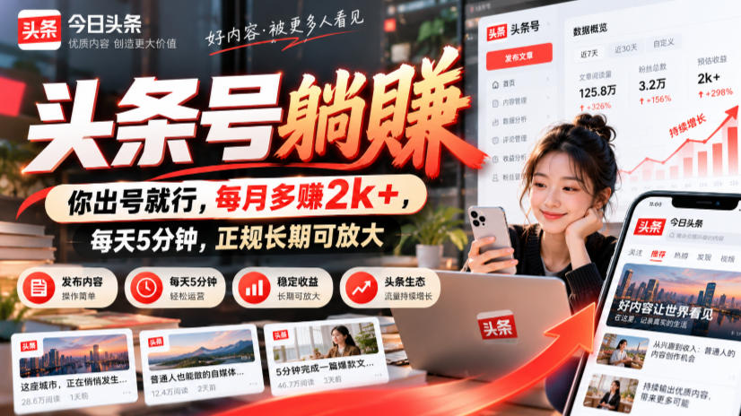 头条号托管0粉就能做？每天5分钟发草稿，每月多赚2方法