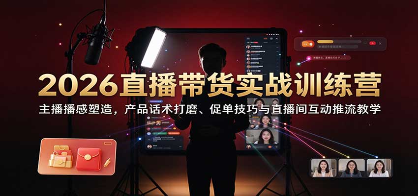 2026直播带货实战训练营：主播播感塑造与高转化话术促单技巧