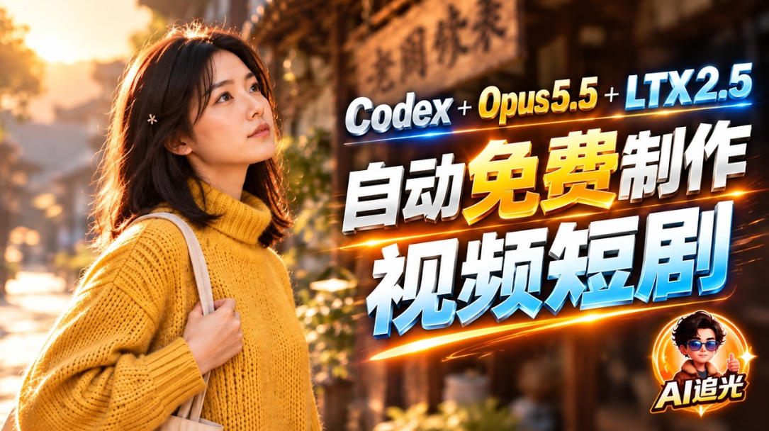 Codex+LTX-2.5+Claude Opus 5.5自动化做1分钟AI情感短剧《停了的表》