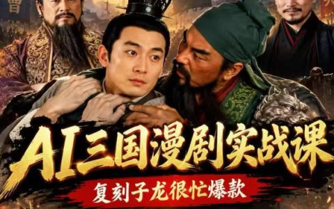 抖音14W粉同款AI三国漫剧实战课：零基础脚本分镜到成片全流程