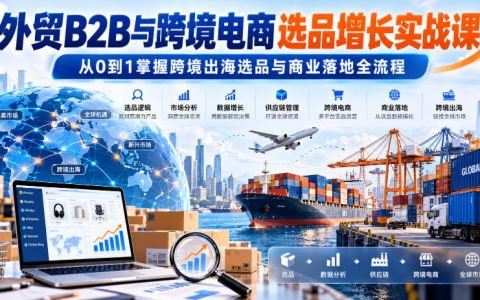 外贸B2B跨境电商选品实战课：27节从0到1掌握出海选品与商业落地