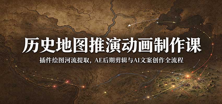 历史地图推演动画教程:Geolayers3河流提取+AE剪辑+AI文案全流程 历史地图推演动画教程:Geolayers3河流提取+AE剪辑+AI文案全流程