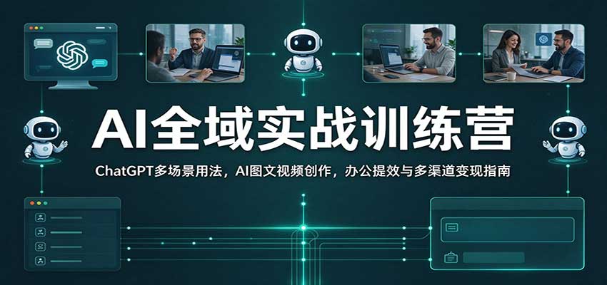ChatGPT+AI绘画+视频创作:AI全域实战训练营,零基础办公提效与副业变现指南 ChatGPT+AI绘画+视频创作:AI全域实战训练营,零基础办公提效与副业变现指南