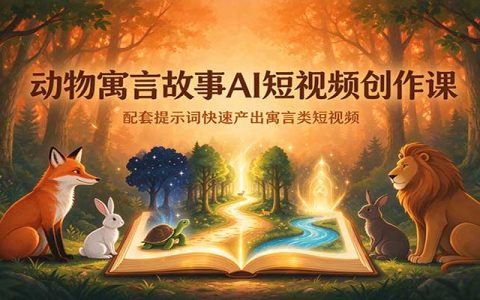 AI动物寓言故事短视频创作课：配套提示词快速产出寓言类短视频