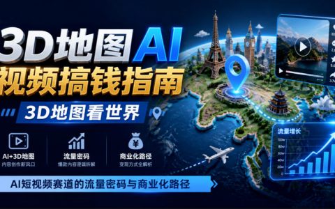 3D地图AI视频搞钱指南：从爆款选题到自动化出片与B端定制变现路径