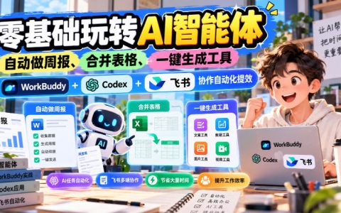 零基础AI智能体实战：WorkBuddy+Codex+飞书自动周报表格合并零代码工具