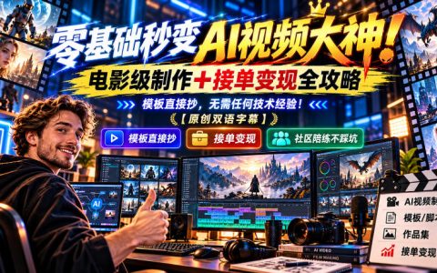 零基础AI视频制作教程：电影级视频+接单变现全攻略
