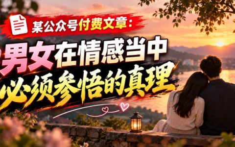 男女情感必修课：读懂两性需求差异与择偶心理，参悟情感真理