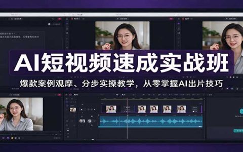 AI短视频速成实战班：爆款案例观摩+分步实操，零基础掌握AI出片技巧