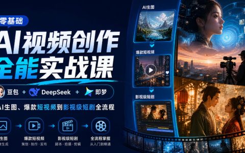 零基础AI视频创作全能实战课：豆包+DeepSeek+即梦AI生图短视频短剧全流程
