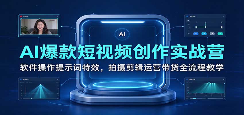 AI短视频创作实战营：豆包即梦特效剪辑运营带货全流程