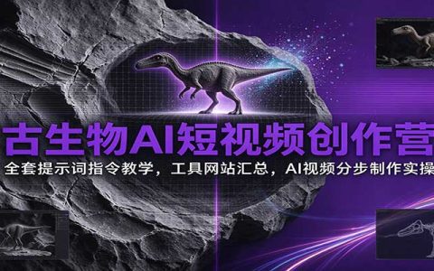 古生物AI短视频创作营：提示词指令+工具网站汇总，AI视频分步制作实操教学
