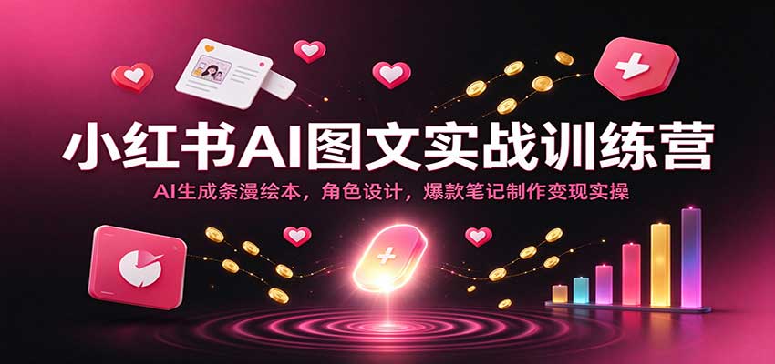 小红书AI图文实战：条漫绘本角色设计笔记制作变现实操